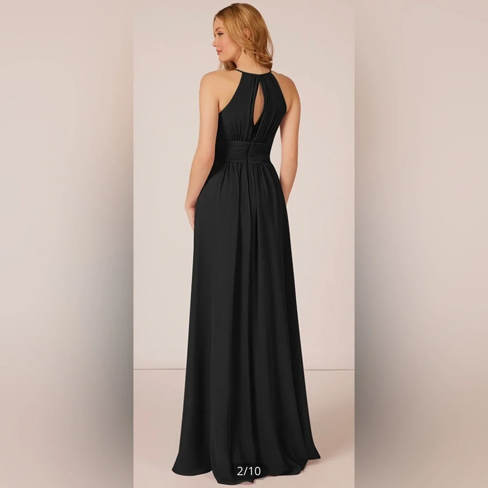 Azazie Bonnie - Size A8 - Black Chiffon - Picture 2 of 9